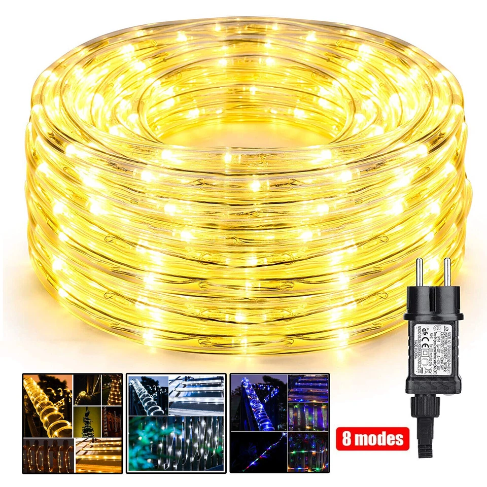 30m LED Lichtschlauch Lichterschlauch IP65 Garten Außen Partydeko Strombetrieben - Bild 2 von 4