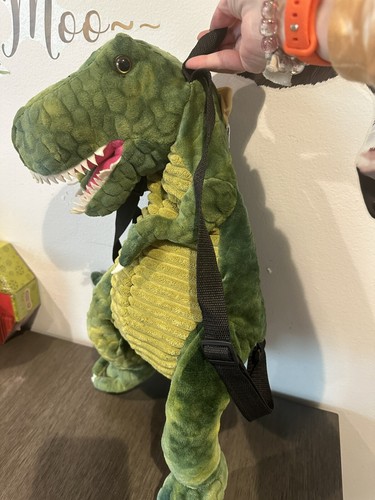 Adventure Planet T Rex Dinosaur Backpack Bag Plush Green Tyrannosaurus 20" - Picture 6 of 11