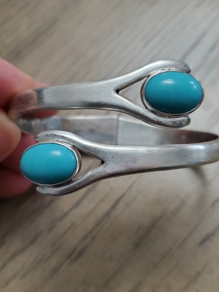 Parure De Bijoux Navajo Squash Blossom - Turquoise Et Argent Sterling - Phil Garcia