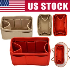 Multi-Pocket Insert Bag Felt Fabric Purse Handbag Bag Liner Tote Organizer M/L