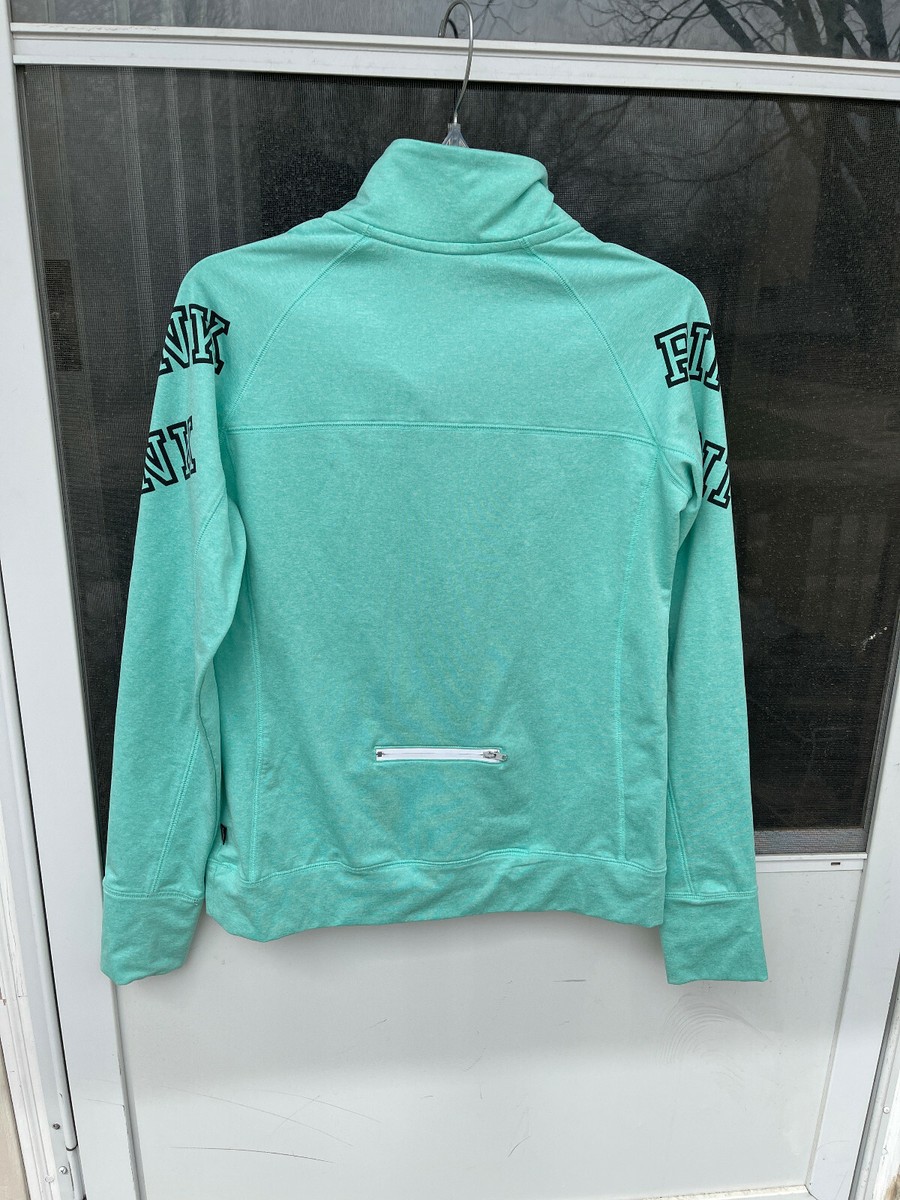 Victoria's Secret Pink M Ultimate Heathered Mint Green Quarter Zip