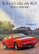 Magazine Advertisement 1987 Chrysler Conquest Tsi