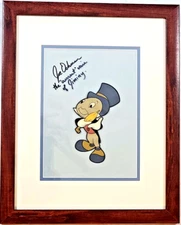 💥 Jiminy Cricket Disney Original Production cel Art Corner Set Up signed voice