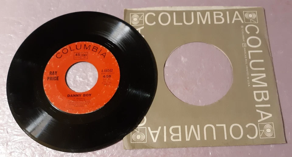 Ray Price I Let My Mind Wander/Danny Boy by Columbia Records 7" Vinyl 45rpm - Image 2 of 2