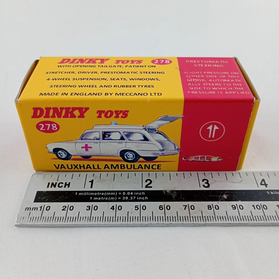 Juguetes Dinky Vintage No. Ambulancia Vauxhall Victor 278 - Caja de reproducción Foto 2 de 4