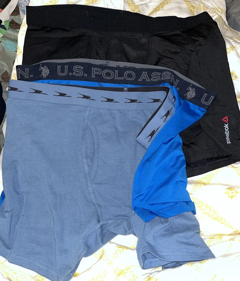 Lote de 3 boxers de diseño de marca de moda para hombre talla XL por U S Polo, Reebok, Crane Foto 2 de 2