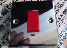 Genuine Chrome Volex 45 Amp switch for cooker/shower etc. New & factory sealed.