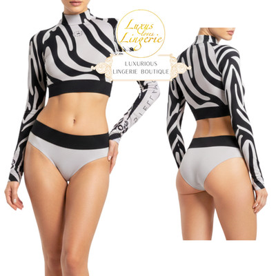 ADIDAS X STELLA MC CARTNEY Crop Top By Wolford L Gray Black Yoga Sport Top
