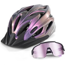 Odoland Bike Helmet Cycling Sunglasses Set for Adult, Adjustable Li... Fast Ship