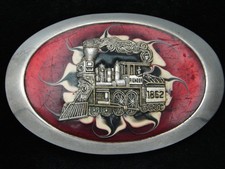 RA11138 VINTAGE 1970s  PIONEER 1862 STEAM ENGINE TRAIN  RAILROAD BELT BUCKLE