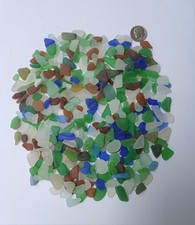 PUERTO RICO BEACH SEA GLASS SURF TUMBLED SMALL PIECES MIXED COLORS LOT 1/2 LB