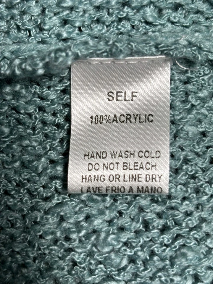 Easel Boho Cardigan Sweater Womens M/L Blue Wide Sleeve Lightweight Relaxed Fit  - Image 4 of 4