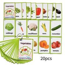 English Flash Cards Realistic Vegetable Flashcard for Baby Kindergarten Kids
