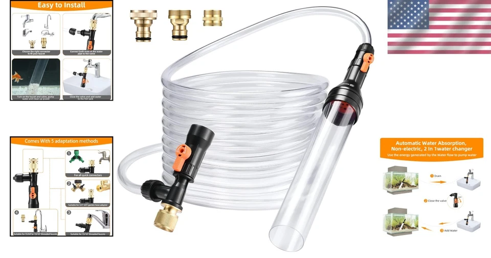 Ultimate 50ft Aquarium Gravel Cleaner with No-Bucket Design - Eco-Friendly - Image 2 of 4