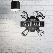 Personalized Garage Sign, Papa's Workshop, Custom Wall Decor, Gift for Dad