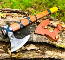 Ragnar Viking Throwing Axe - Hand-Forged Axe Carbon Steel Hatchet w/ Sheath