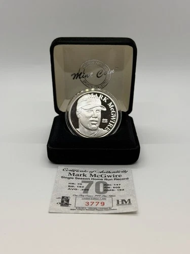 Mark McGwire MLB Baseball One Troy Ounce .999 Fine Silver Round /7,500