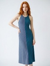 GAP Sleeveless Striped Midi Dress in Teal and Navy