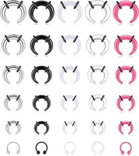 Septum Pincher Tapers Stretching Kit Acrylic Stainless Steel Septum Piercing ...