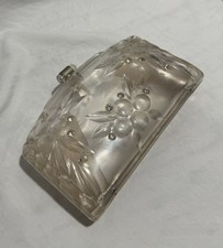 Vintage 1950s Clear Lucite Rhinestone Clutch Purse