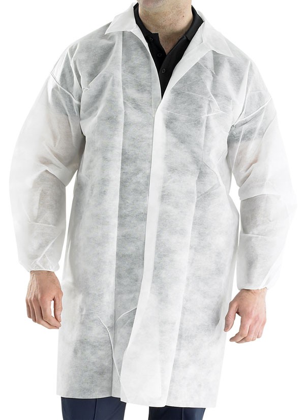 Beeswift Polyprop Disposable Visitors Coat White Size M