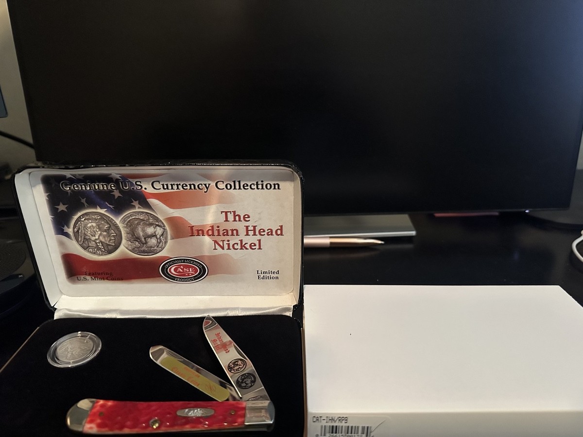 Case XX Trapper Knife US Currency Collection Indian Head Nickel