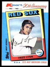 Fred Lynn 1982 Topps Kmart 20th Anniversary AL & NL MVP's #27 Red Sox MLB READ