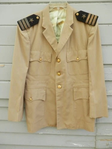 WWII US Navy Officer Summer Jacket 43R With Lieutenant Commander Shoulder Boards