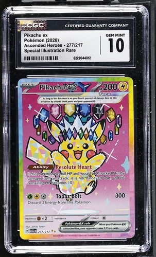 Pikachu ex graded CGC 10 for sale on eBay