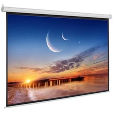 HD 92" 16:9 80" x 45" Motorized Projector Screen Projection with Remote White