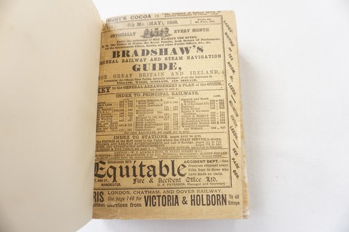 May 1898 Original Bradshaws Railway Guide Timetable Handbook Bound - Foto 1 di 12