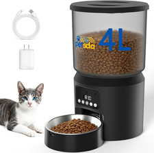 Automatic Cat Feeders, 4L Timed Cat Dry Food Dispenser Auto Pet Feeder for Cats
