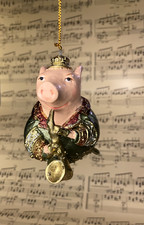 Musik Schwein, Figur aus Resina, Handgefertigt_als Dekoobjekt gedacht
