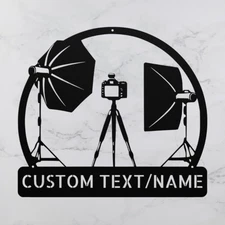 Custom Photography Studio Metal Sign Personalized Decor for Photographers