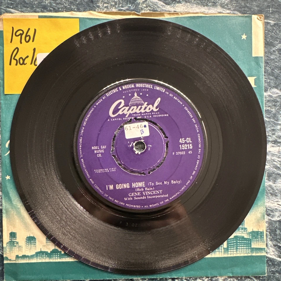 Gene Vincent - I’m Going Home 7” Vinyl Record Single VG+ - Image 3 of 4