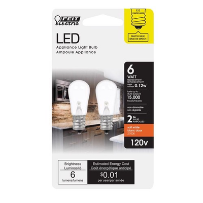 #ad #ad Feit Electric S6 E12 Candelabra LED Bulb Soft White 6 Watt Equivalence 2 pk $8.82
