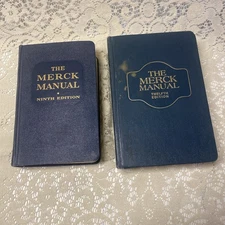 The Merck Manual 9th (Ninth) 1956 & 12th (Twelfth) 1972 Editions Medical Hardcov