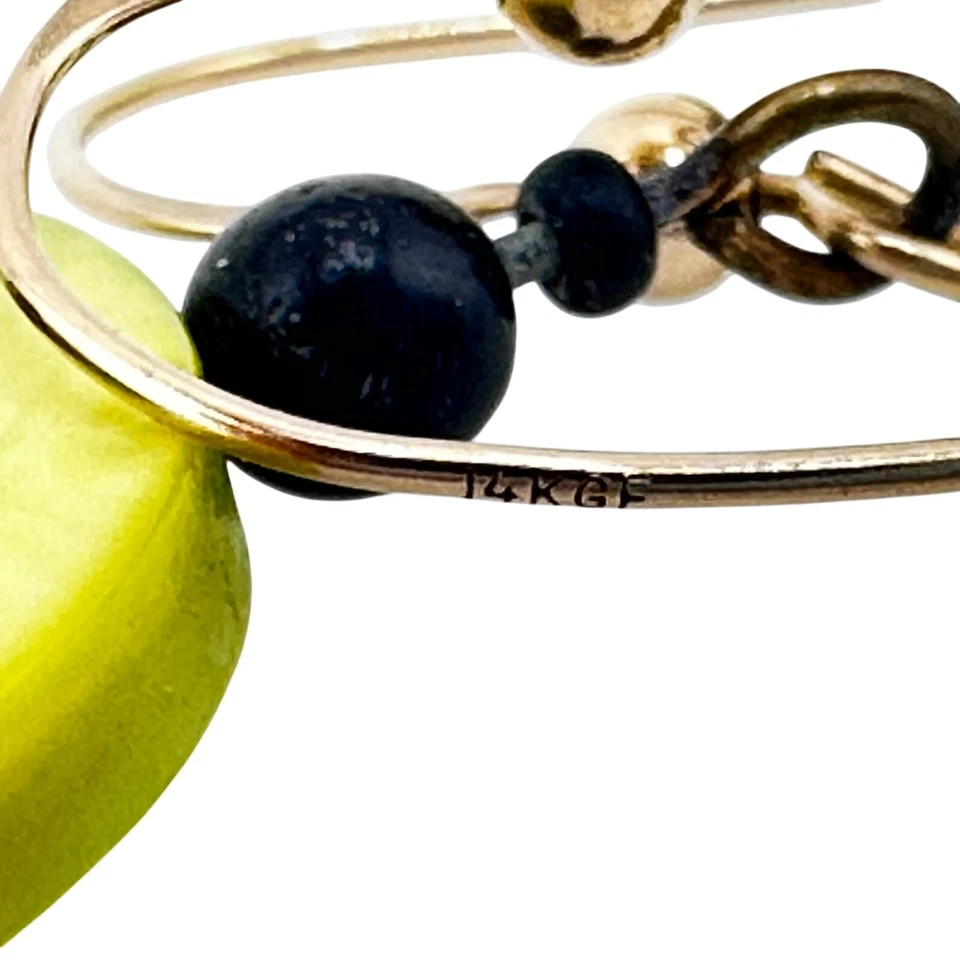 Pendientes de 2" con cuentas artesanales hechos a mano con concha teñida de vidrio artístico lámina negra 14K GF ganchos Foto 3 de 3