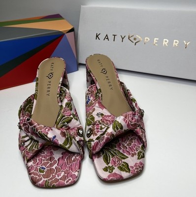 Katy Perry The Tooliped Twisted Sandal Vintage Inspired Floral Mule Heels US 9.5
