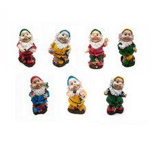 7 statue gnomi sculture nani da giardino balcone 23 cm statuette esterne prato