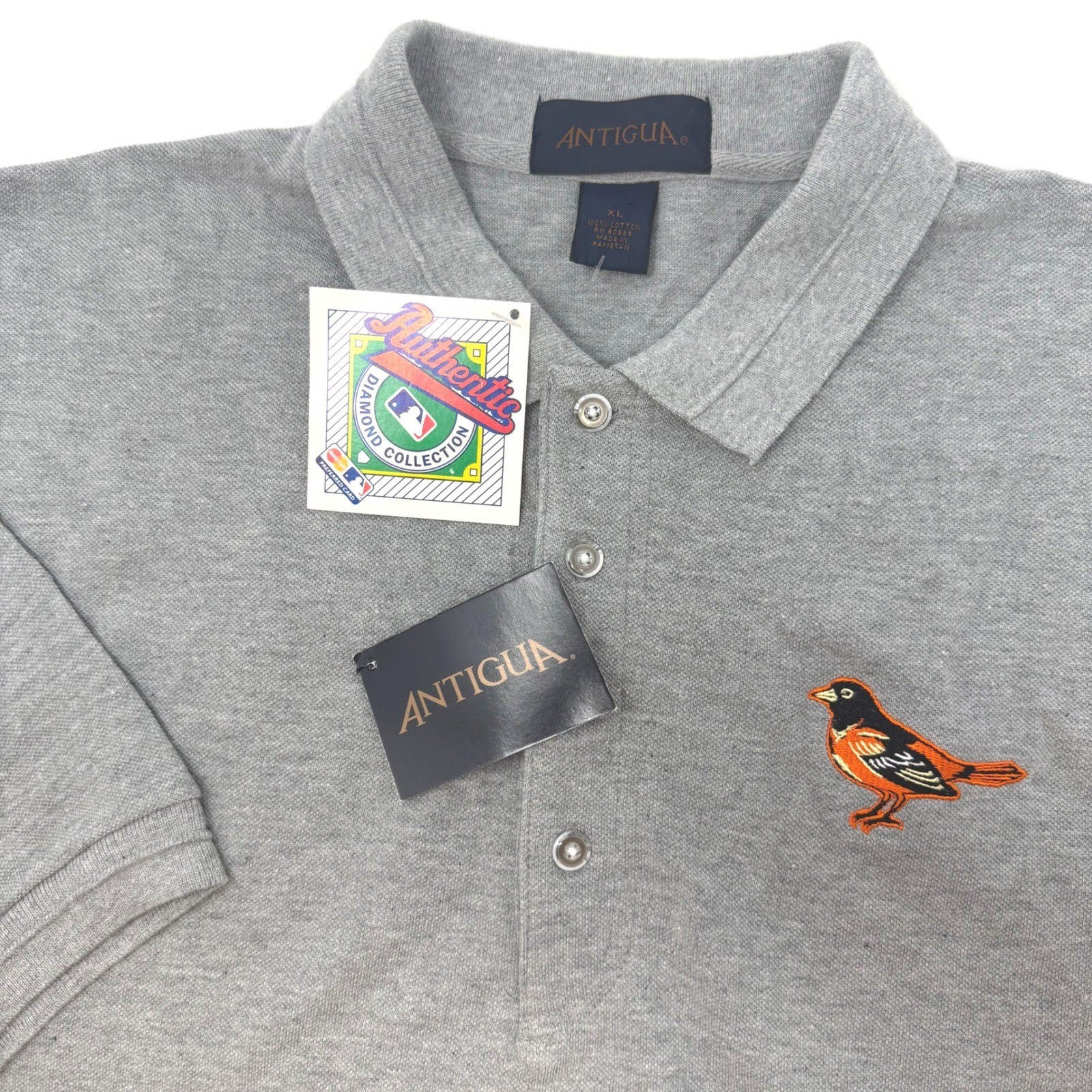 Vintage Antigua Baltimore Orioles MLB Diamond Collection Polo Shirt Mens XL NEW