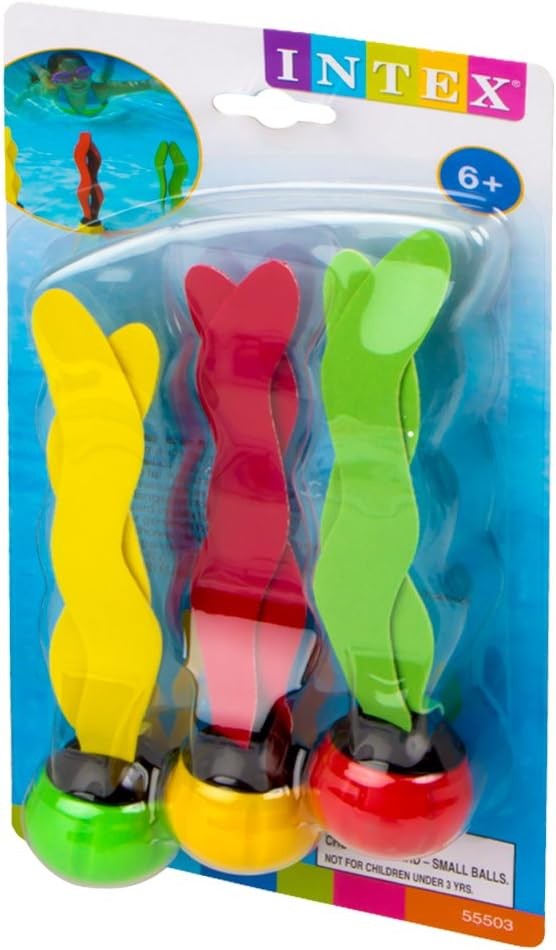 INTEX Underwater Swimming/Diving Pool Toy Sinking Fun Balls (3 Pack)-Multi color