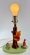 Vintage Disney Winnie The Pooh Eeyore Kanga Roo Tree Table Lamp Nursery Decor