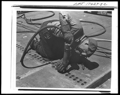 #ad #ad Photo:Navy Diver Underwater Repairing Ship Deck 1940s High Pressure Hose $13.49