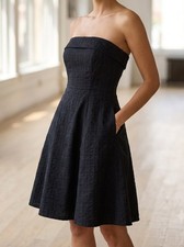 Banana Republic Women's Black Textured Regular Fit Cocktail Dress US 2 UK 8