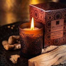 Natural Luxury Scent Candle Spiced Sandalwood Aroma 6hrs Long Lasting Wax Candle