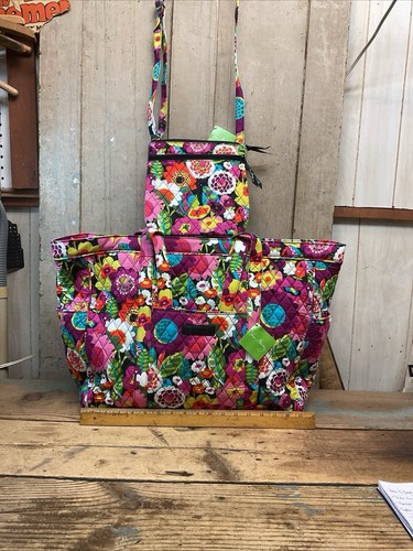 Vera Bradley Get Carried Away Tote, & Double Zip Hipster NWT, Va Va Bloom - Picture 2 of 17