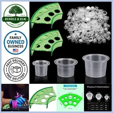 300pcs Tattoo Ink Caps with 2 Cups Holders Tattoo Supplies Permanent Makeup