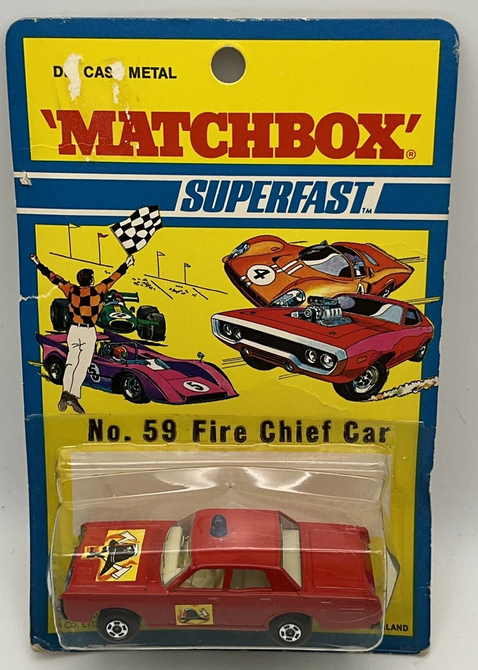 1971 Matchbox Lesney Superfast Fire Chief Car #59 - Blister Card - Image 2 of 4