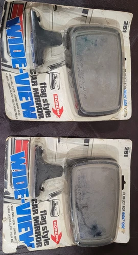 Roberk Flag Style Wide-View Car Mirror Right Side Qty 2- New Old Stock